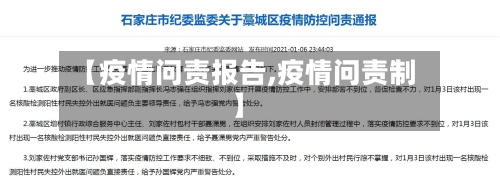 【疫情问责报告,疫情问责制】