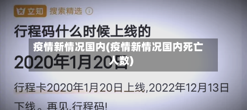 疫情新情况国内(疫情新情况国内死亡人数)